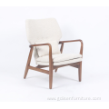 Solid Wood Lounge Chair Fabric
